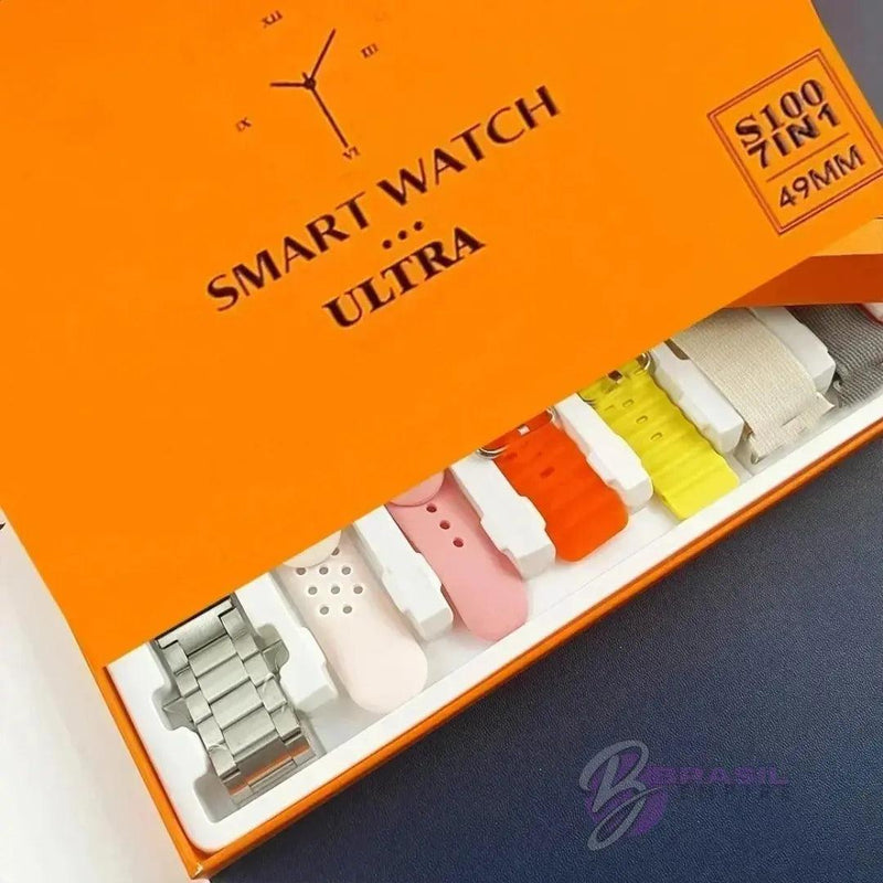 SmartWatch Serie 9 Ultra + Kit com 7 Pulseira (BRINDE!) + Case de Proteção Brasil Empire