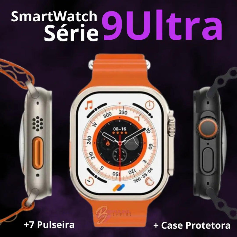 SmartWatch Serie 9 Ultra + Kit com 7 Pulseira (BRINDE!) + Case de Proteção Brasil Empire