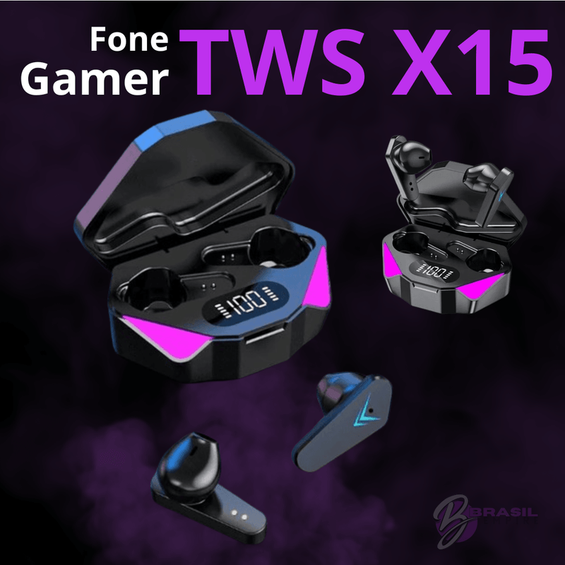 Fone Gamer Profissional com LED TWS X15: Experiência Imersiva com Bluetooth 5.3