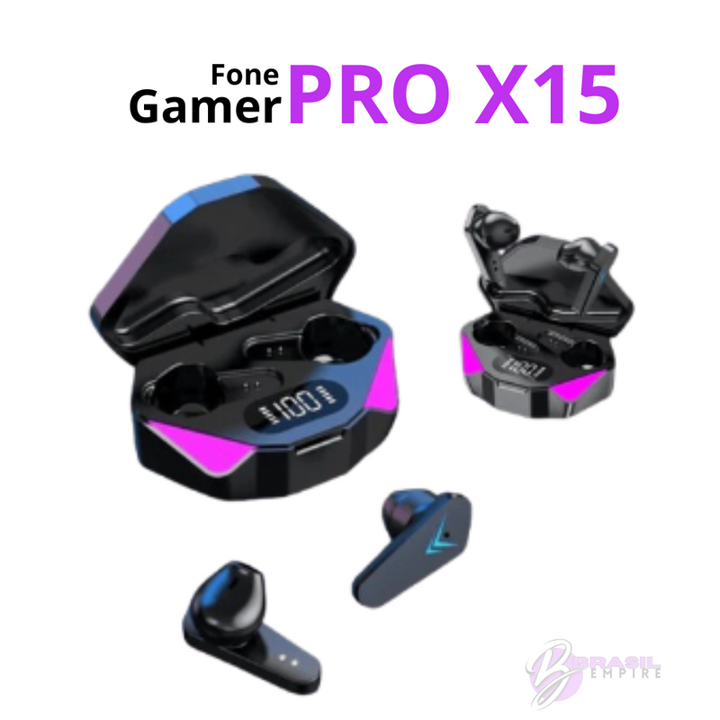 Fone Gamer Profissional com LED TWS X15: Experiência Imersiva com Bluetooth 5.3