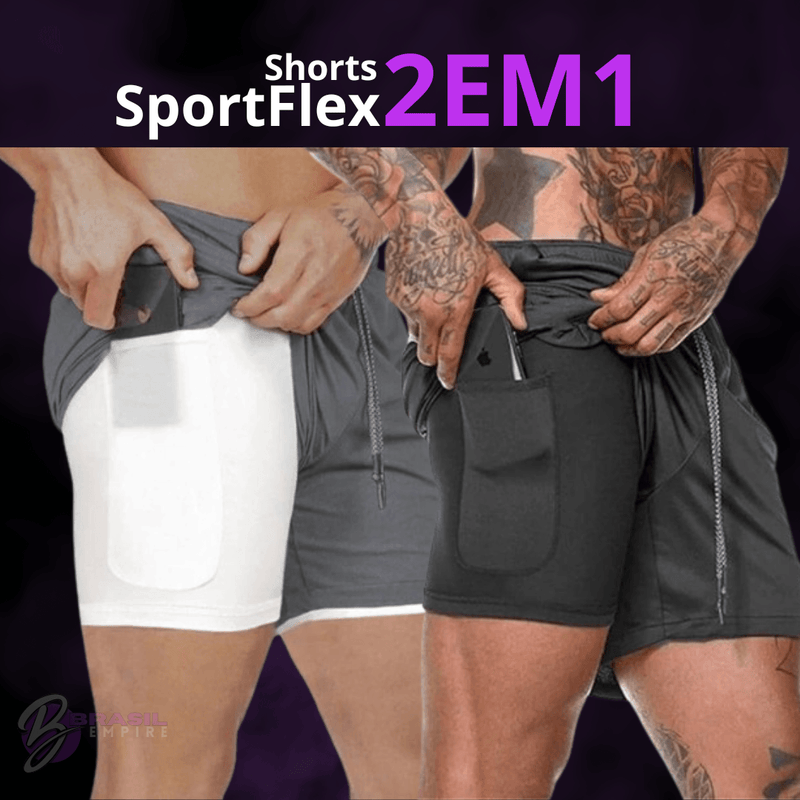 Shorts para Treino SportFlex 2 em 1 – Máximo Conforto e Estilo