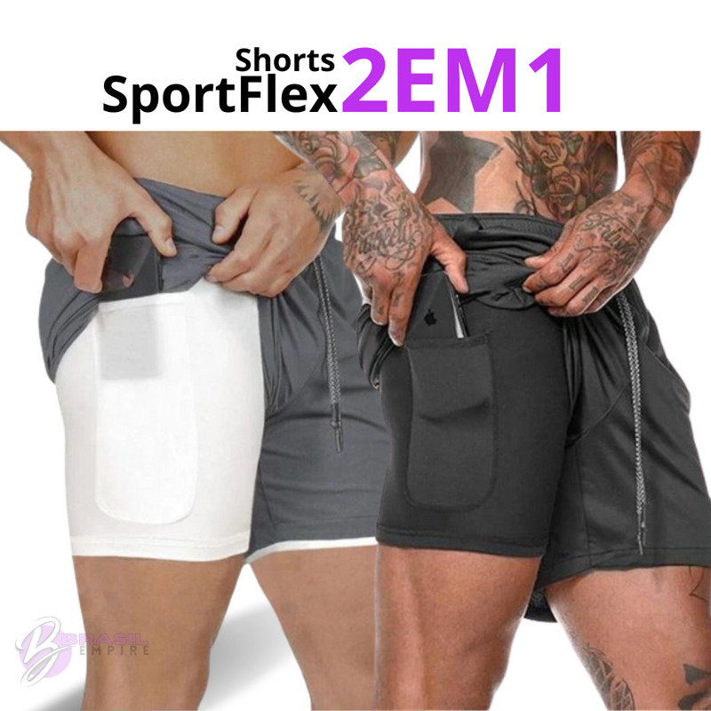 Shorts para Treino SportFlex 2 em 1 – Máximo Conforto e Estilo